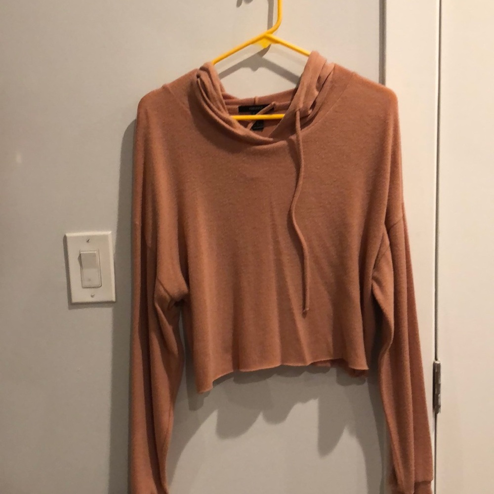 Beige crop hoodie